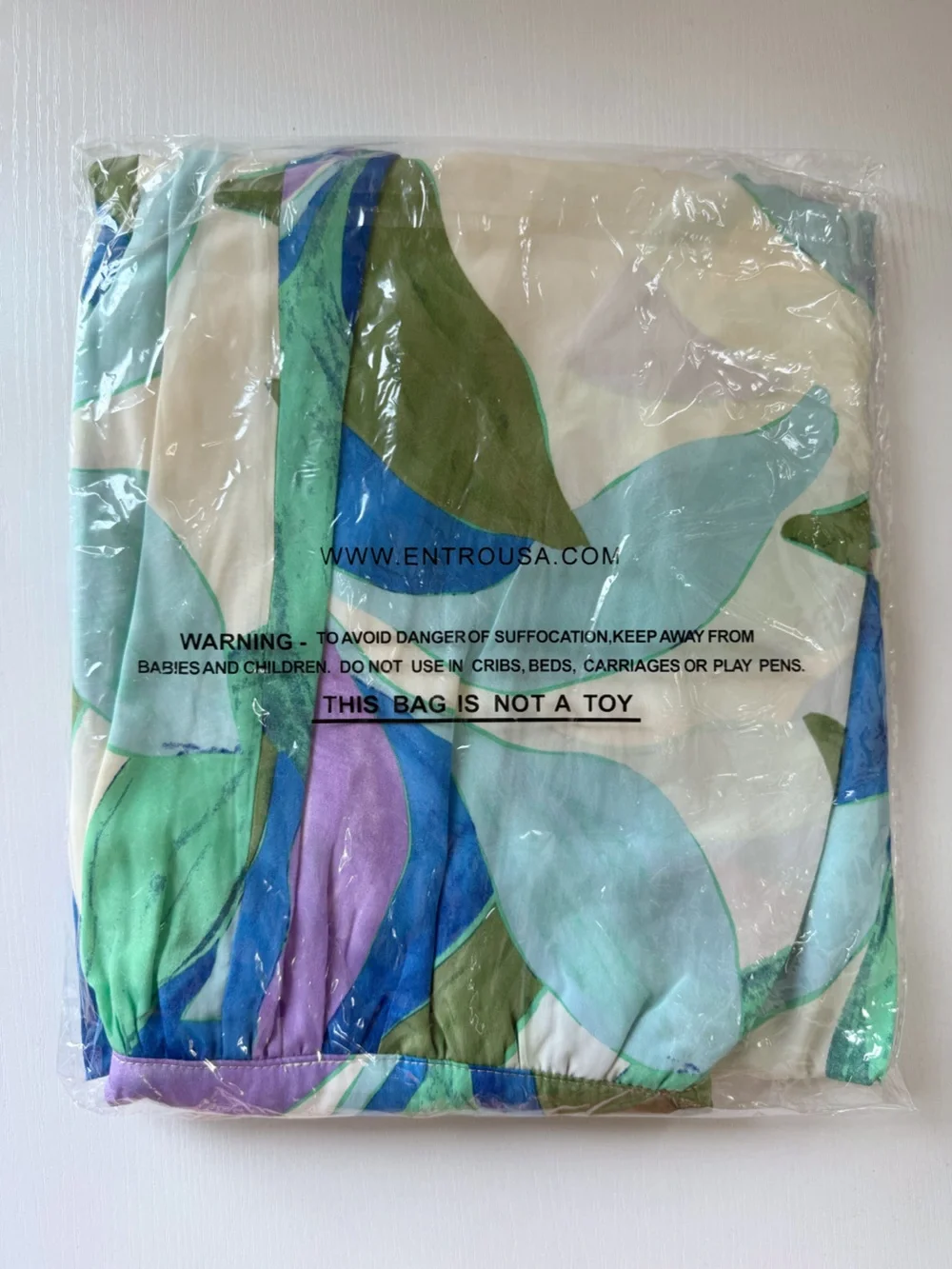 Entro | Paloma Abstract Tropical Vacation Vibes Blue Purple Jumpsuit New Medium